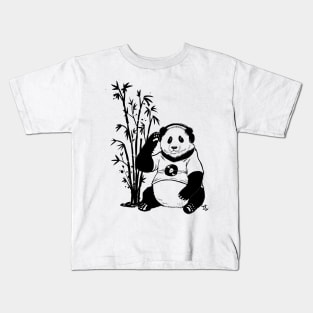 Panda With Headphones Kids T-Shirt